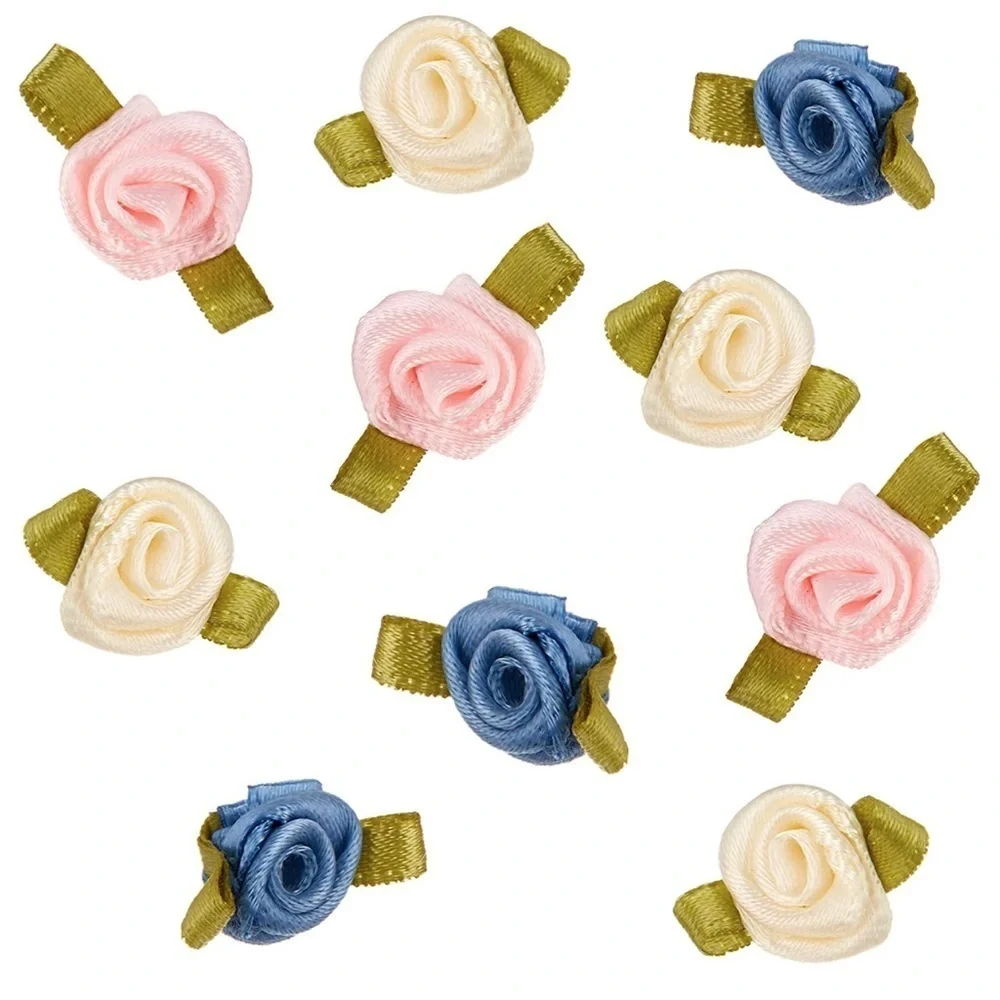 20ct Ribbon Crafts and Garment Accessories - White, Pink and Blue